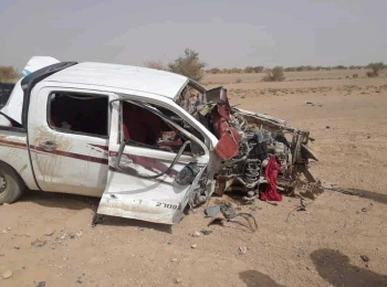 اصابة ثلاثة مدنيين بينهم امرأة بانفجار لغم حوثي في الجوف