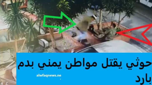 بالفيديو.. قيادي حوثي يعدم مواطن وسط شارع عام في إب