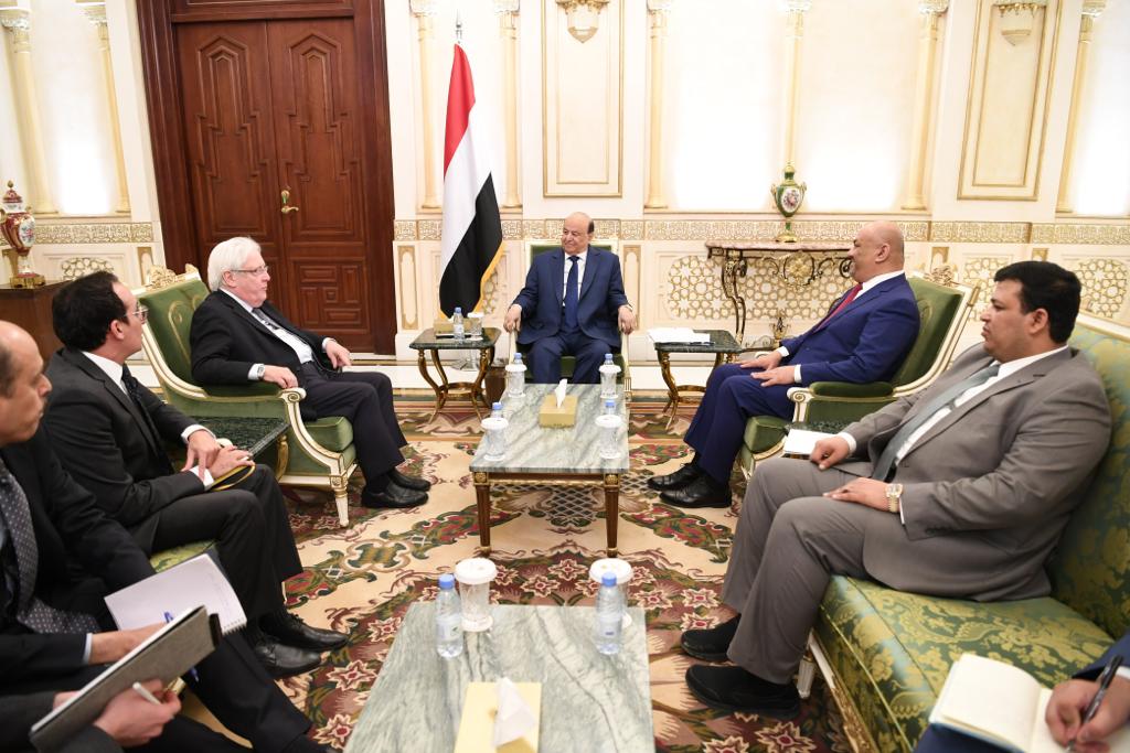 رئيس الجمهورية يستقبل المبعوث الأممي إلى اليمن مارتن غريفث ..«تفاصيل»