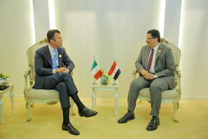 بن مبارك يبحث مع نائب وزير الخارجية الإيطالي جهود إحلال السلام في اليمن