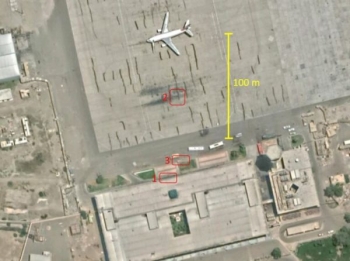 تحقيق استقصائي يكشف بدقة مواقع اطلاق الصواريخ على مطار عدن (صور)