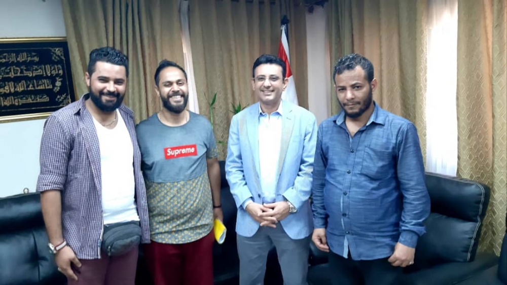السفير مارم يلتقي فريق الفيلم اليمني الكوميدي "هزاع في الدقي" ويبدي أستعداده لمواصلة دعم هذه التجربة الفريدة