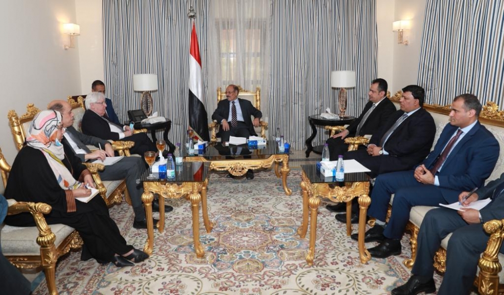 نائب رئيس الجمهورية يلتقي المبعوث الأممي إلى اليمن نيابة عن فخامة الرئيس هادي