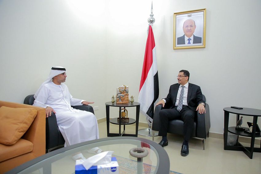 وزير الخارجية يستقبل سفير الامارات لدى اليمن