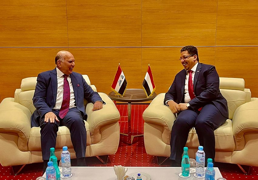 بن مبارك يلتقي نائب رئيس الوزراء وزير الخارجية العراقي